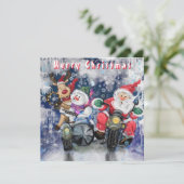 Funny Christmas Kaart met Happy Friends (Staand voorkant)