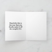 Funny Christmas Kaart - Op de stoute lijst (Binnen)