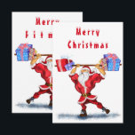 Funny Christmas Kaart Santa met Cadeaus<br><div class="desc">Funny Christmas Kaarten Bodybuilder Sinterklaas met kerstcadeaus Cartoon Schilderen Fun Collectie - Kies / Voeg uw unieke tekst / naam / kleur - Maak uw speciale cadeau - Formaat wijzigen en verplaatsen of verwijderen en toevoegen van elementen / tekst met aanpassingstool! Schilderen en ontwerpen door MIGNED. Zie mijn andere projecten/schilderijen....</div>