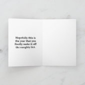 Funny Christmas Kaart - Santa Op Het Dak Met Kolen (Binnen)