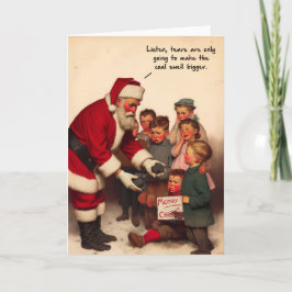 Funny Christmas Kaart - Santa's Claus' Coal