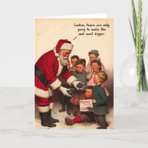 Funny Christmas Kaart - Santa's Claus' Coal