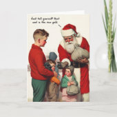 Funny Christmas Kaart - Steenkool van Saint Nick (Voorkant)