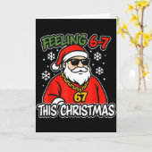 Funny Christmas Kids 6-7 67 Six Seven Meme Boys Ch Kaart (Gele Bloem)