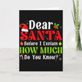 Funny Christmas Kids Boys Girls Dear Santa I Can E Kaart (Voorkant)