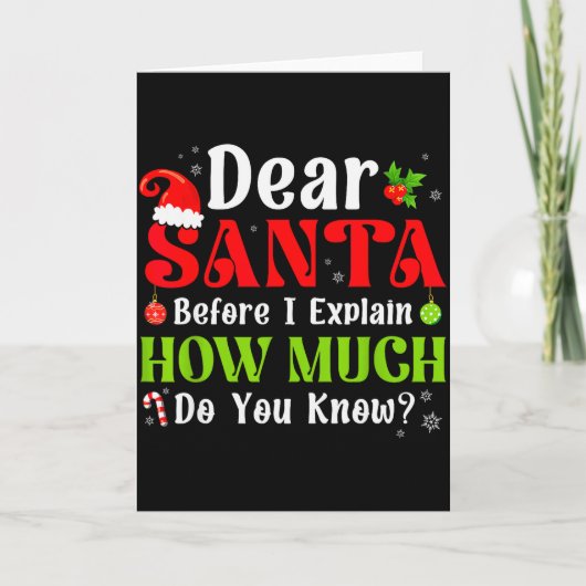 Funny Christmas Kids Boys Girls Dear Santa I Can E Kaart (Voorkant)