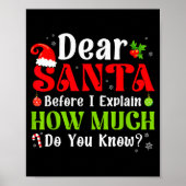 Funny Christmas Kids Boys Girls Dear Santa I Can E Poster (Voorkant)