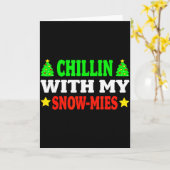 Funny Christmas Kids Christmas Pajamas Girls Boys  Kaart (Gele Bloem)