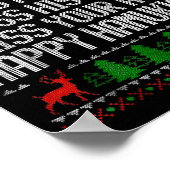 Funny Christmas Kiss My Happy Hanukkah Humor Poster (Hoek)