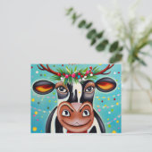 Funny Christmas Koe Briefkaart (Staand voorkant)