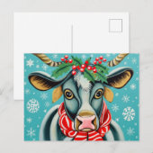 Funny Christmas Koe Briefkaart (Voorkant / Achterkant)