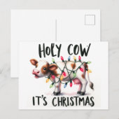 Funny Christmas Koe Heilige Koe Het is Kerstmis Briefkaart (Voorkant / Achterkant)