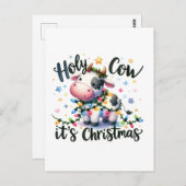 Funny Christmas Koe Heilige Koe Het is Kerstmis Briefkaart (Voorkant / Achterkant)