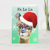 Funny Christmas La Llama Feestdagen Kaart (Voorkant)
