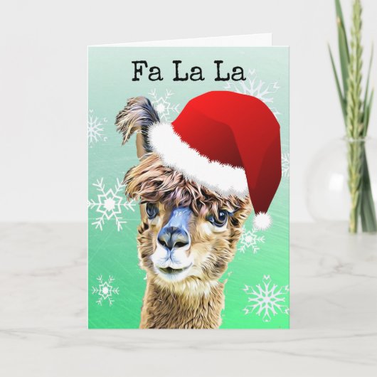 Funny Christmas La Llama Feestdagen Kaart (Voorkant)