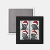 Funny Christmas Leopard Gecko Santa Photo Booth  Magneet (Voorkant / Achterkant)