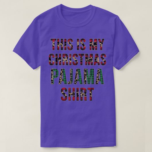 Funny Christmas Leopard Plaid This Is My Christmas T-shirt (Design voorkant)