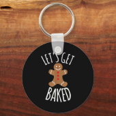 Funny Christmas Let's Get Baked Cookie Silly Gift Sleutelhanger (Voorkant)