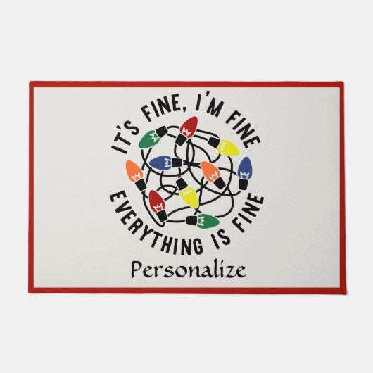 Funny Christmas Light Quote Vakantie Humor Deurmat (Voorkant)