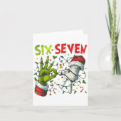 Funny Christmas Lights 6 7 Meme Six Seven Matching Kaart (Voorkant)