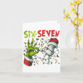 Funny Christmas Lights 6 7 Meme Six Seven Matching Kaart (Gele Bloem)