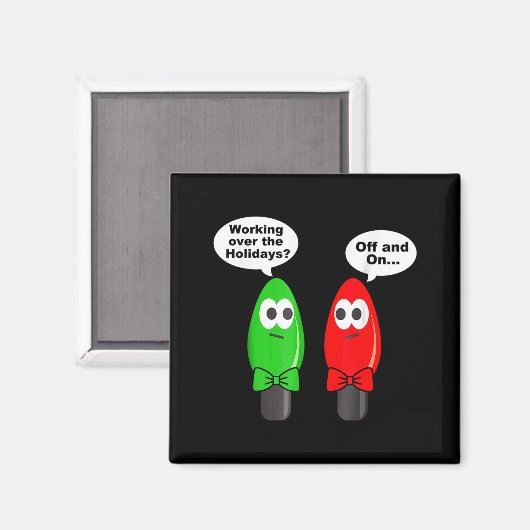 Funny Christmas Lights Joke Light Bulb Working Off Magneet (Voorkant / Achterkant)