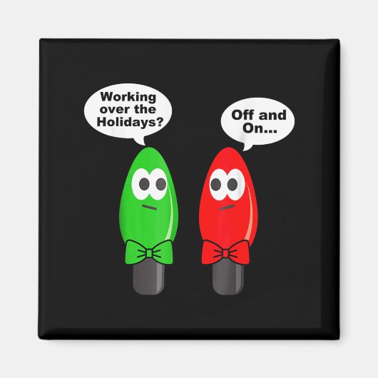 Funny Christmas Lights Joke Light Bulb Working Off Magneet (Voorkant)