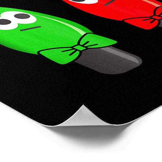 Funny Christmas Lights Joke Light Bulb Working Off Poster (Hoek)