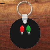 Funny Christmas Lights Pun Working Over Holidays_ Sleutelhanger (Voorkant)