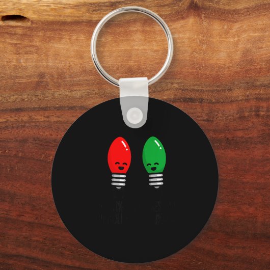 Funny Christmas Lights Pun Working Over Holidays_  Sleutelhanger (Voorkant)