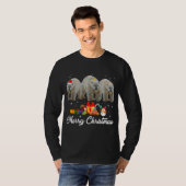 Funny Christmas Lights Xmas Pyjama Polar Beer Anim T-shirt (Voorkant volledig)