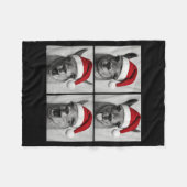 Funny Christmas Llama Santa Photo Booth Fleece Deken (Voorkant (Horizontaal))