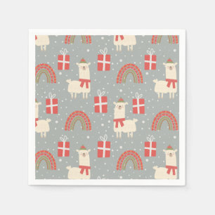 Funny Christmas Llamas Napkins Servet