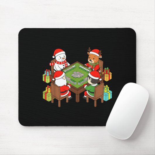 Funny Christmas Mahjong Santa Snowman Elf Reindeer Muismat (Met muis)