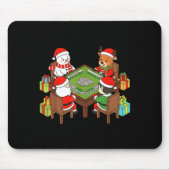 Funny Christmas Mahjong Santa Snowman Elf Reindeer Muismat (Voorkant)