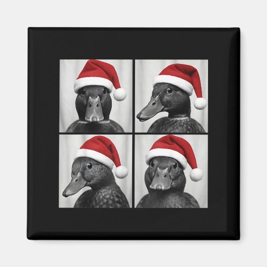 Funny Christmas Mallard Duck Santa Photo Booth Magneet (Voorkant)