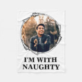 Funny Christmas Matching Couple Naughty Nice Photo Fleece Deken (Voorkant)