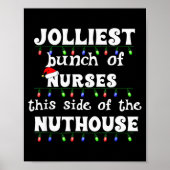 Funny Christmas Matching Group Work Jolliest Bunch Poster (Voorkant)
