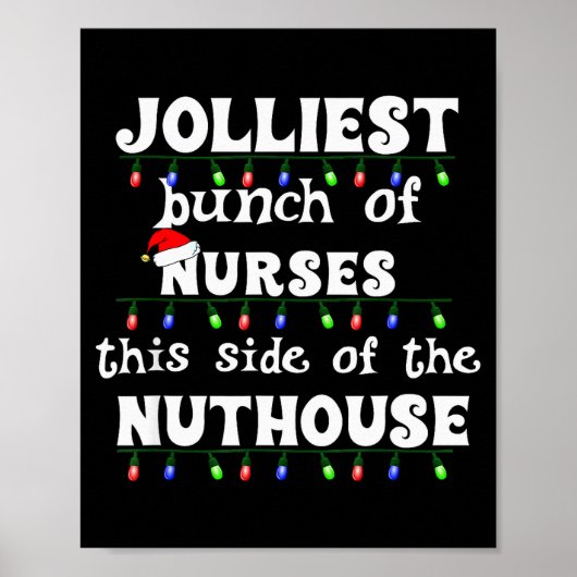 Funny Christmas Matching Group Work Jolliest Bunch Poster (Voorkant)