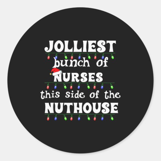 Funny Christmas Matching Group Work Jolliest Bunch Ronde Sticker (Voorkant)