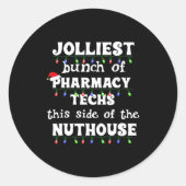 Funny Christmas Matching Group Work Pharmacy Techn Ronde Sticker (Voorkant)