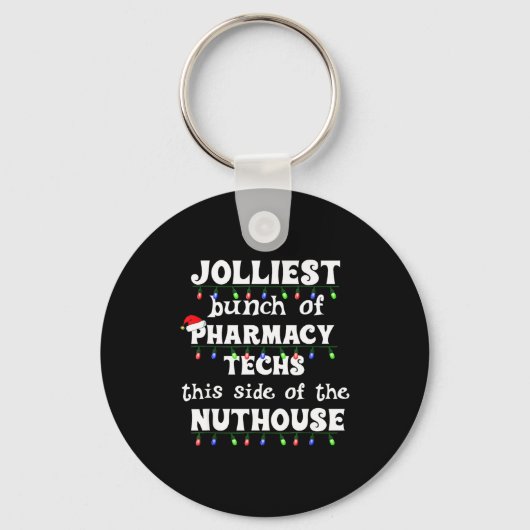 Funny Christmas Matching Group Work Pharmacy Techn Sleutelhanger (Voorkant)