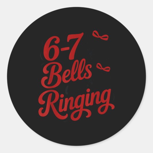 Funny Christmas Meme 6-7 67 Bells Are Ringing Humo Ronde Sticker (Voorkant)