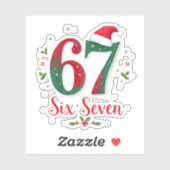 Funny Christmas Meme Six Seven 67 6 7 Holiday Sticker (Vel)
