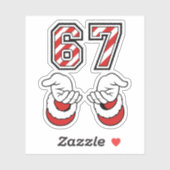 Funny Christmas Meme Six Seven 67 6 7 Holiday Sticker (Vel)