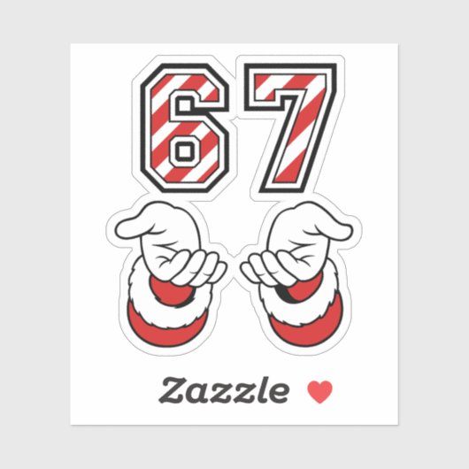 Funny Christmas Meme Six Seven 67 6 7 Holiday Sticker (Vel)