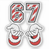 Funny Christmas Meme Six Seven 67 6 7 Holiday Sticker (Voorkant)