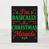 Funny Christmas Miracle Festive Xmas Pajama Humor  Kaart (Voorkant)