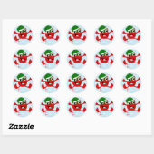 Funny Christmas Monster Gift Label Stickers (Vel)