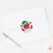 Funny Christmas Monster Gift Label Stickers (Envelop)